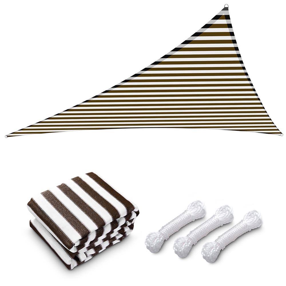 Brown White Triangle Sun Sail Shade Canopy W378386