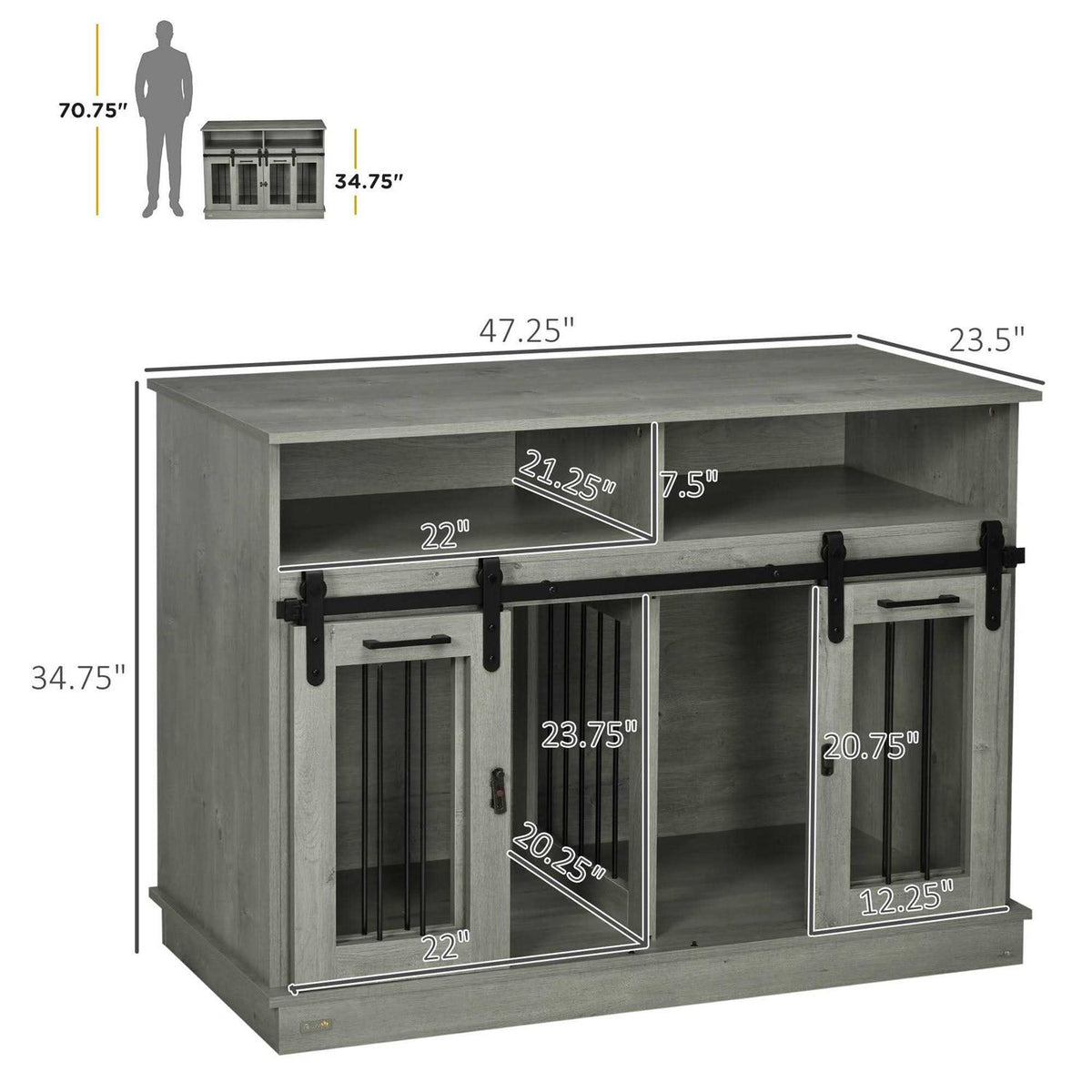 Dog Crate Furniture with Shelves C317