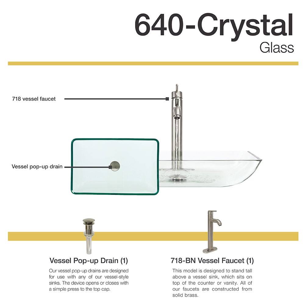 Crystal Brushed Nickel Bathroom Waterfall Faucet Ensemble R972