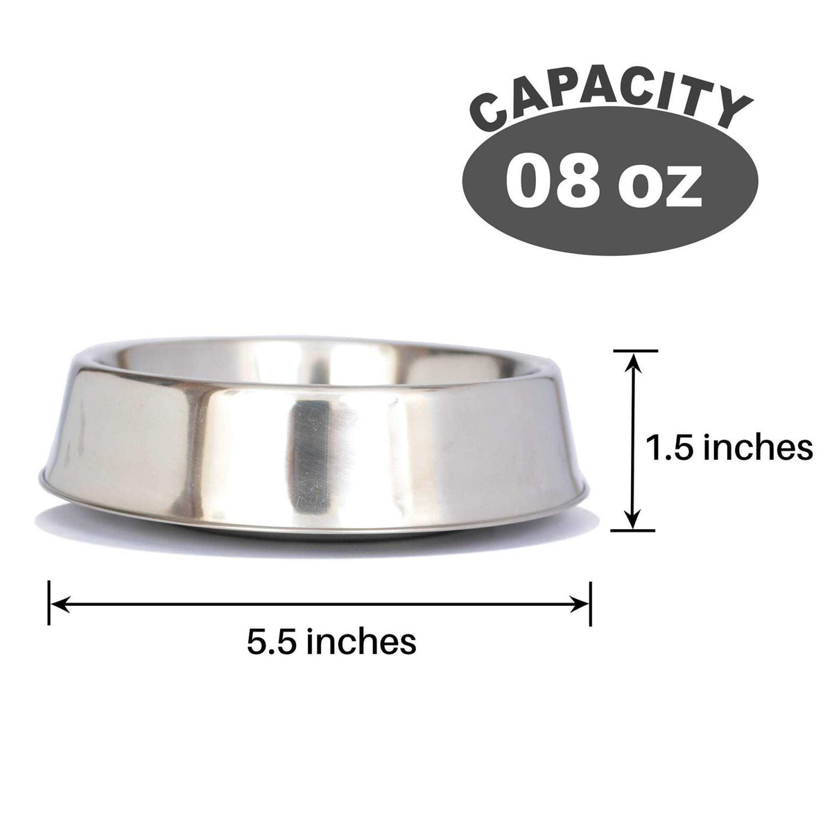 2 Pack Stainless Steel Non Skid Pet Bowl Y2538