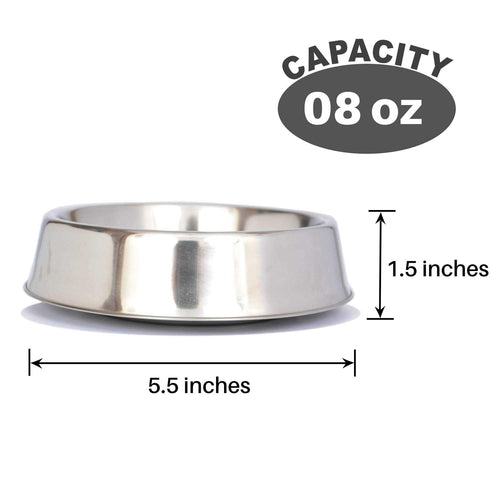 2 Pack Stainless Steel Non Skid Pet Bowl Y2538