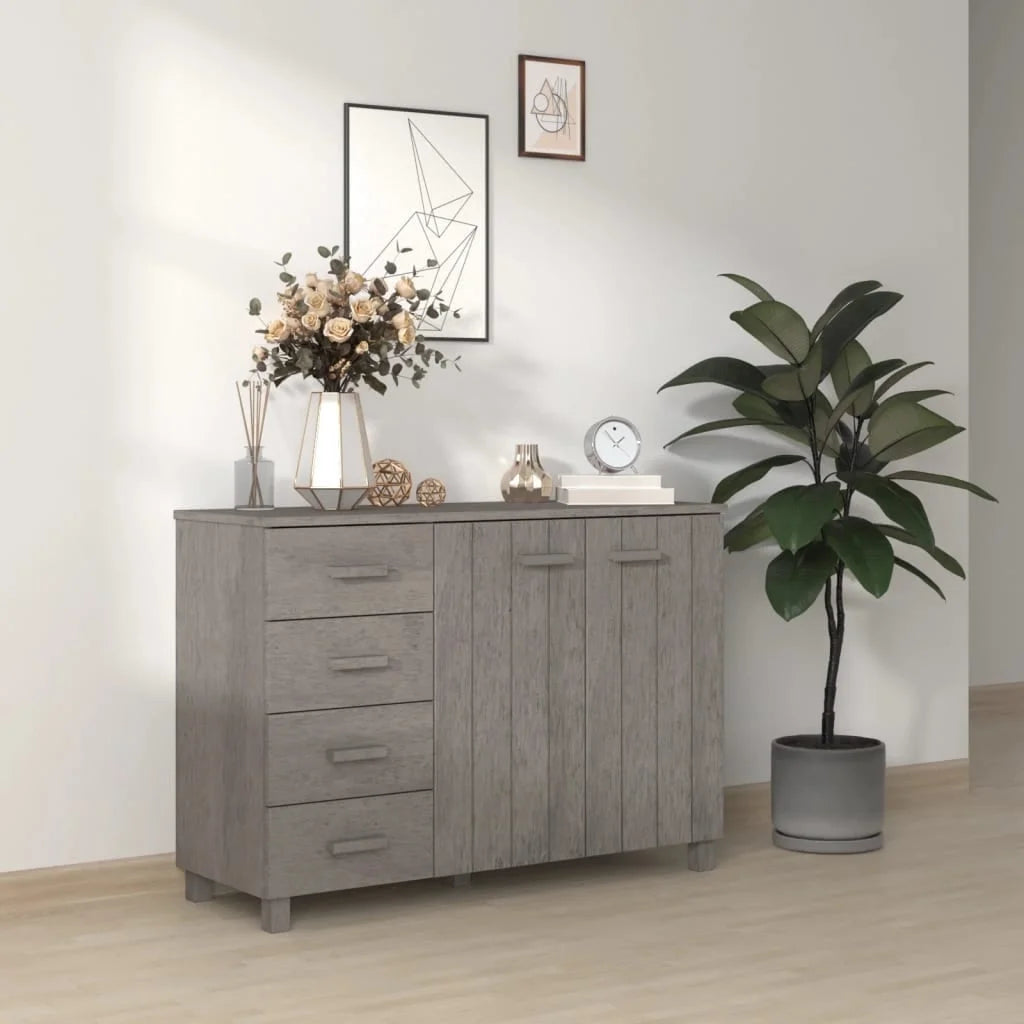 Light Gray Solid Wood Pine Sideboard T117077