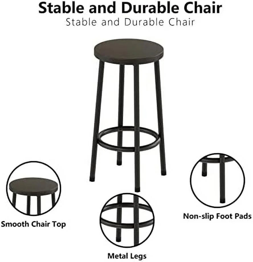Dining Table Set for 4 with 4 Square Stools 5 Piece R769863