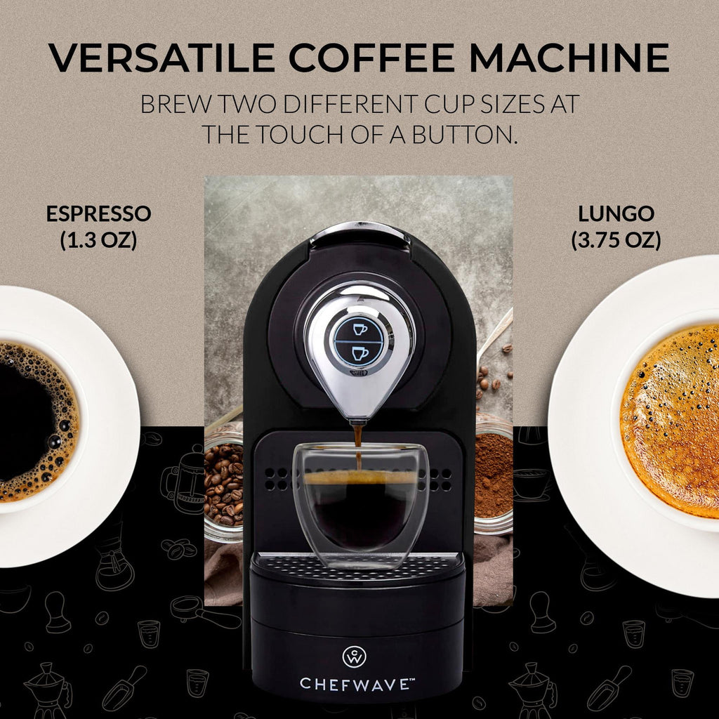 Black Espresso Machine with Holder and Cups S409