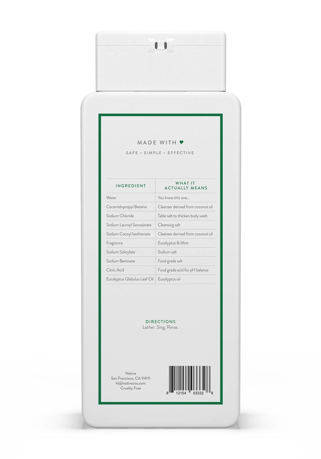Sulfate Free Eucalyptus & Mint Body Wash 18 oz L9503