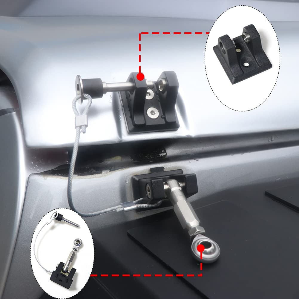 Aluminum Locking Hood Latch Kit for Jeep Wrangler JK, 1 Pair Pack of 2 N855