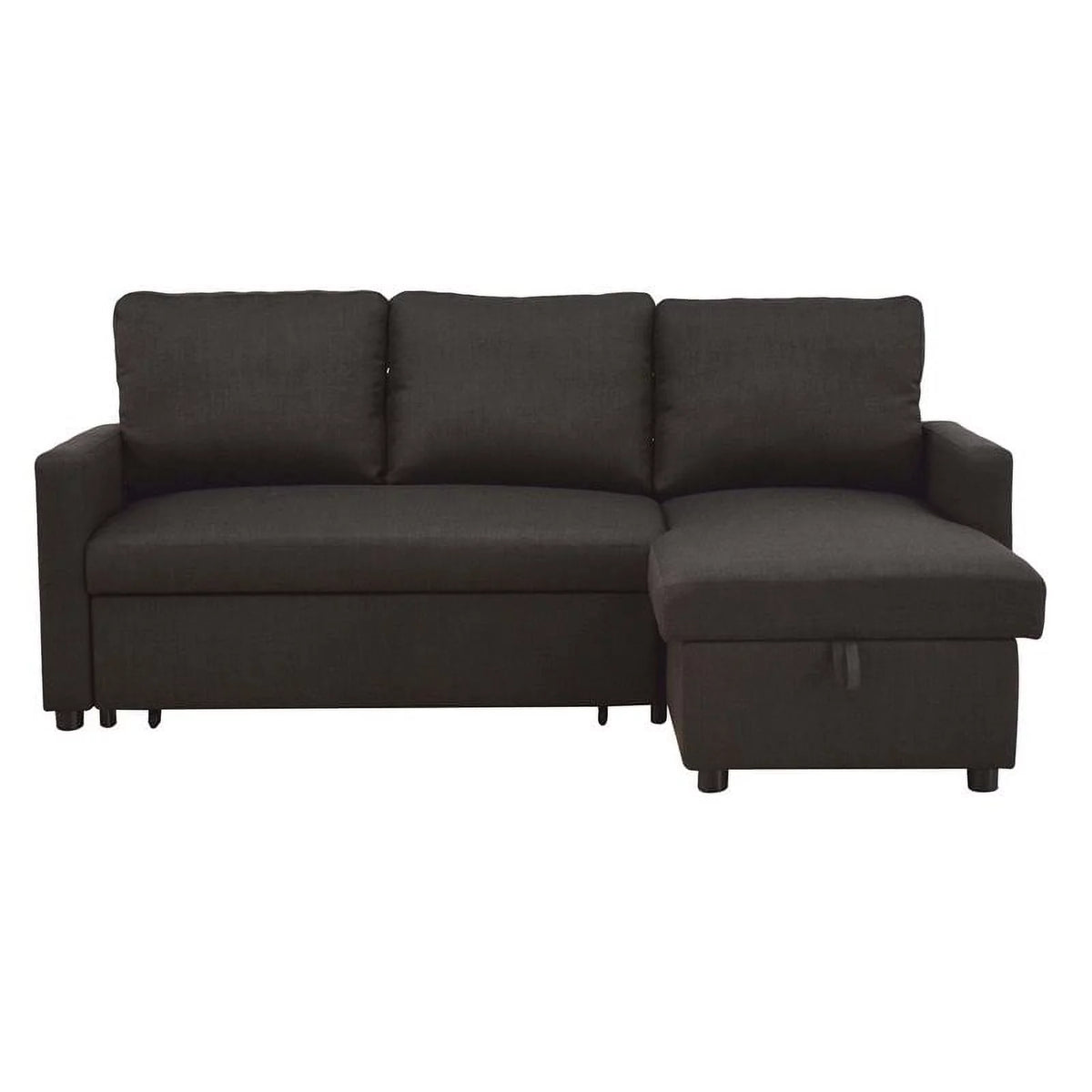 Charcoal Linen Sleeper Sectional Sofa D67869