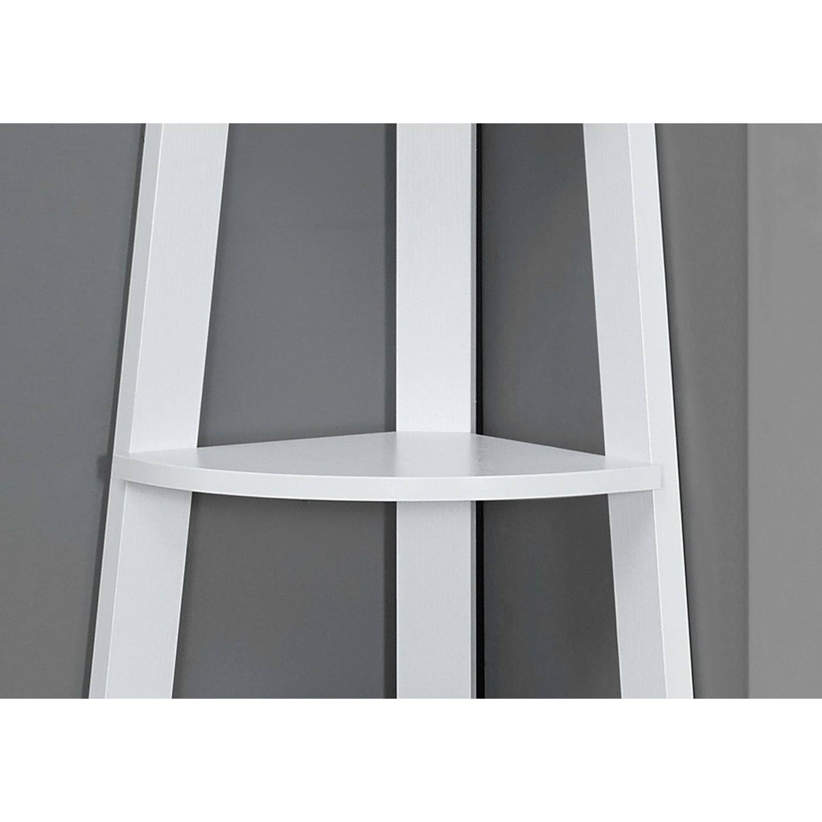 White Corner Accent Etagere Bookcase L620