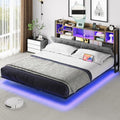Queen Upholstered Platform Bed with Headboard Storage R8030