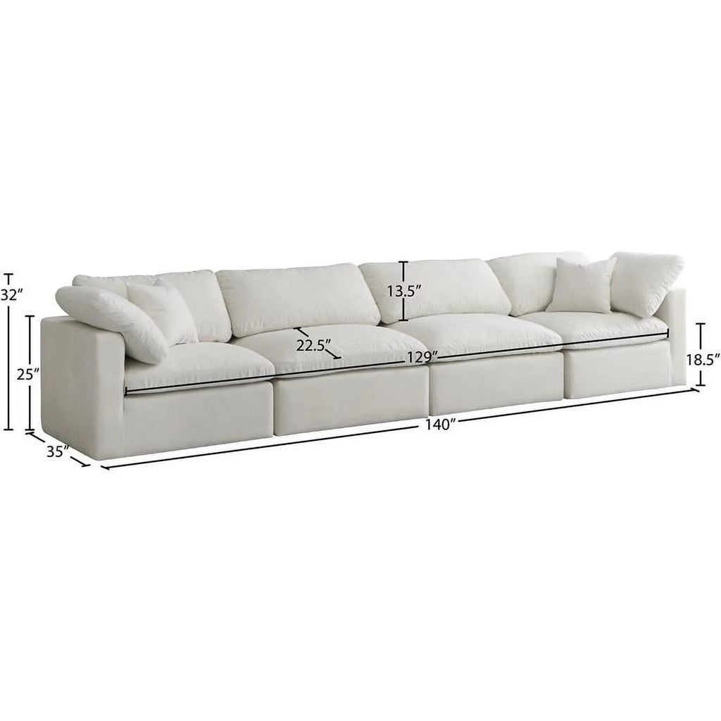 Cream Velvet Modular Sofa S5469