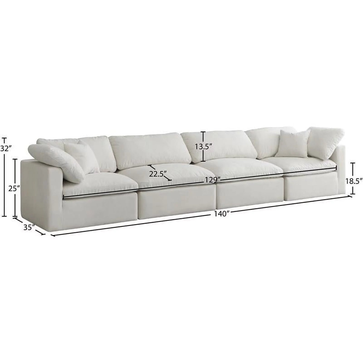 Cream Velvet Modular Sofa S5469