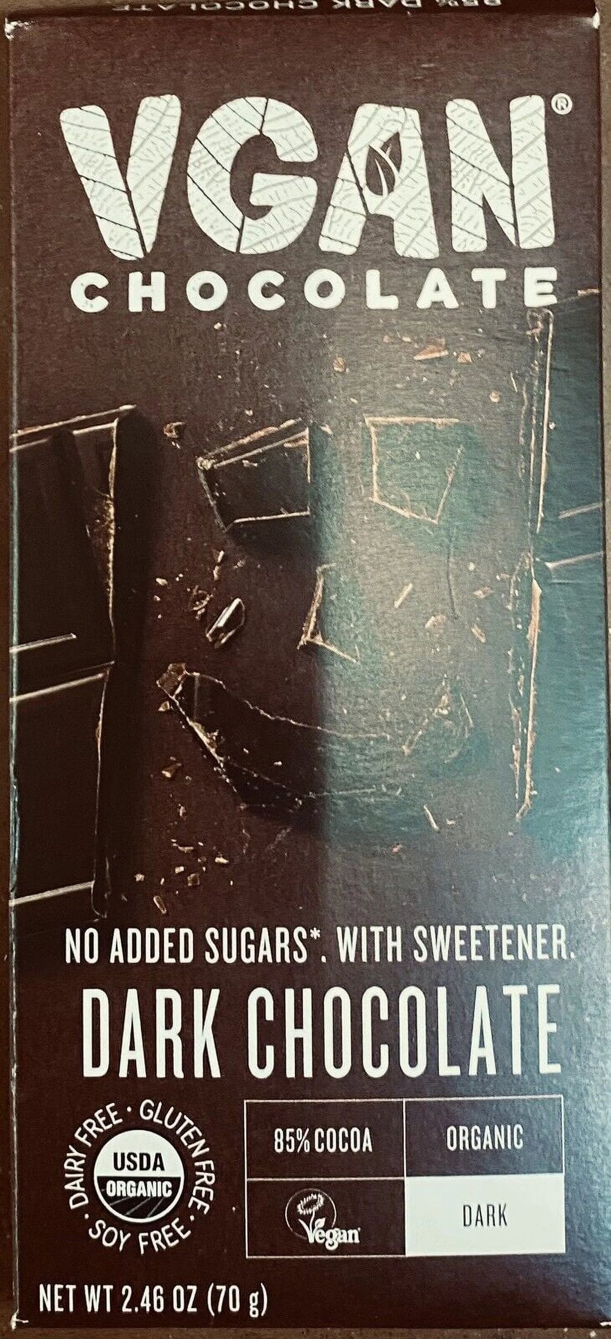 Organic Vegan Dark Chocolate 85% 2.46 Oz Bar W40180