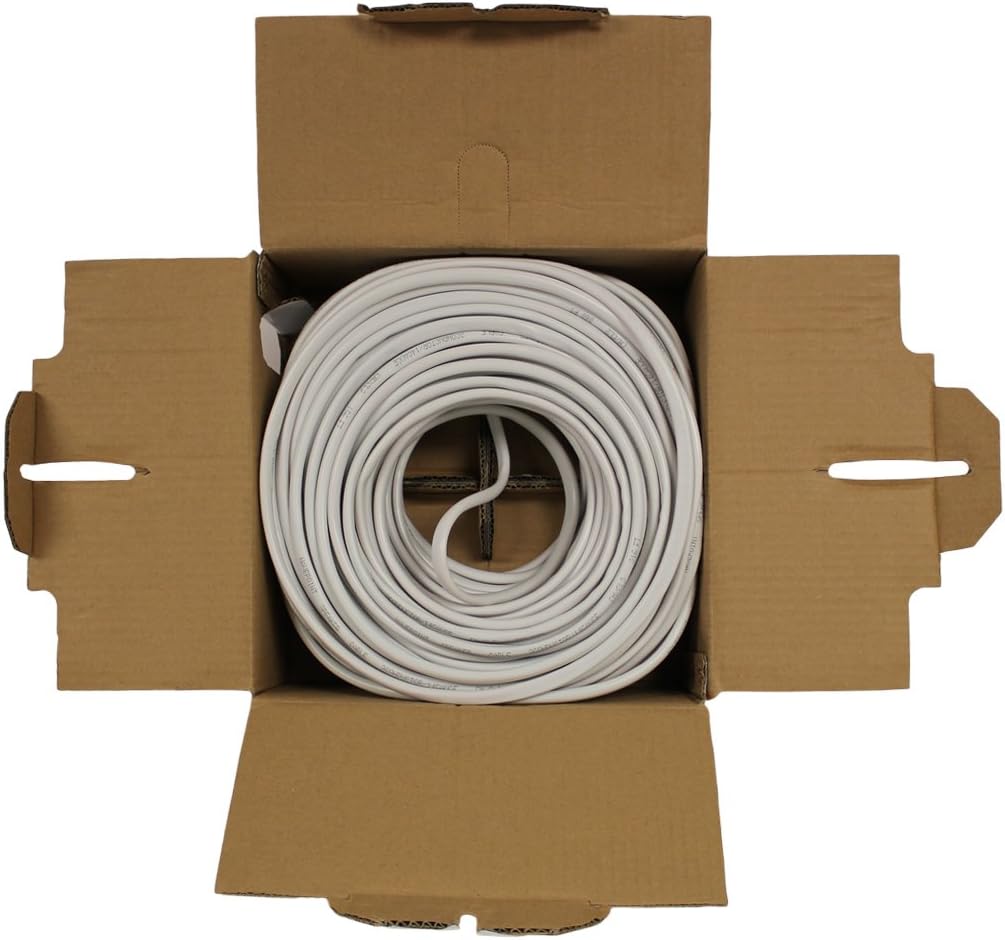 250ft CL2 14/2 AWG 2 Conductor Bulk White Speaker Cable Wire F49205