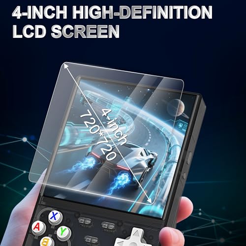 Black Handheld Retro Game Console with 4.0-Inch IPS Screen and 64GB TF Card A244124