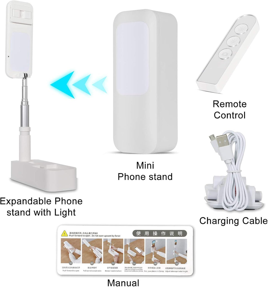 Retractable Phone Holder with Light, Pack of 2 I72909