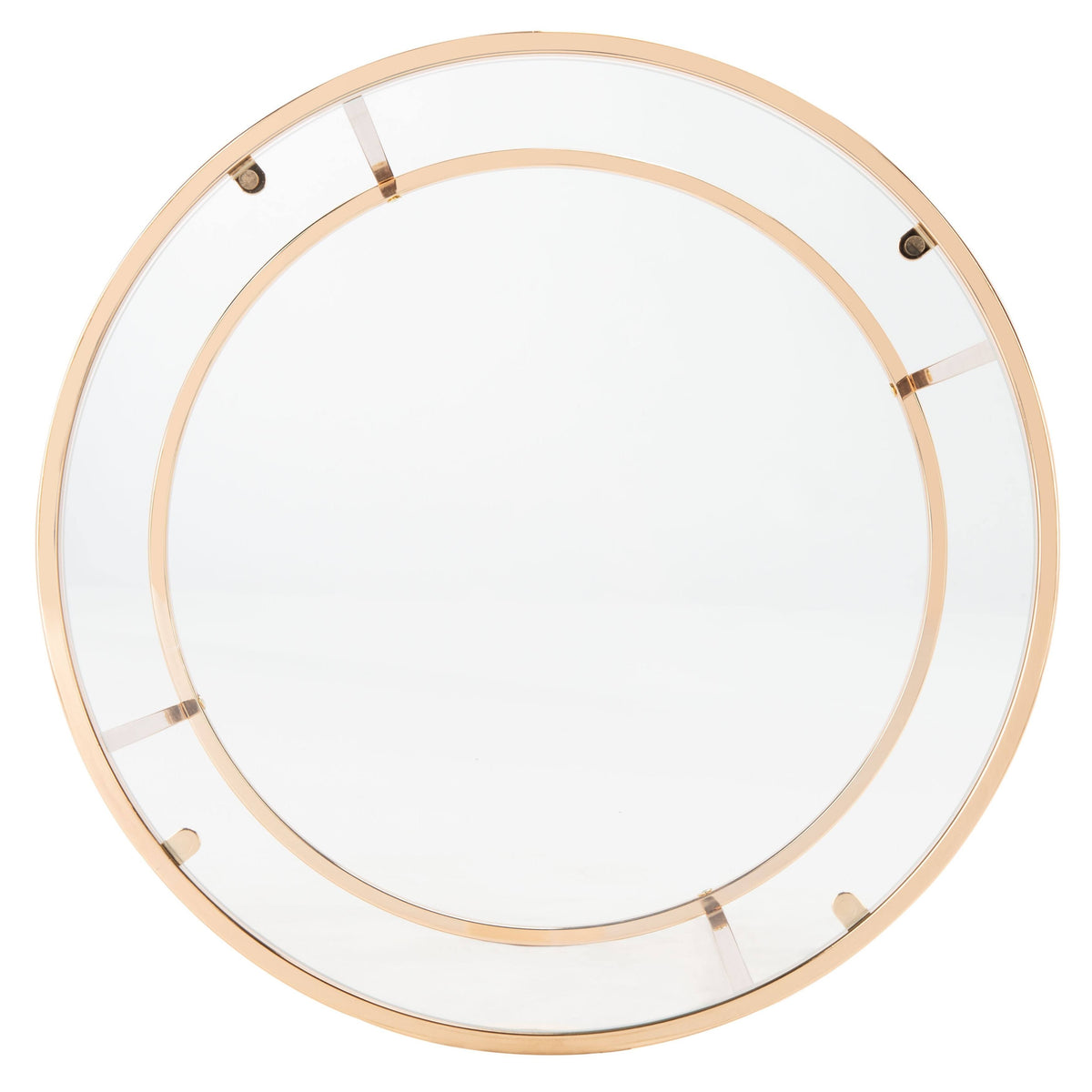 Round Glass Side Table with Polished Gold Frame A39442