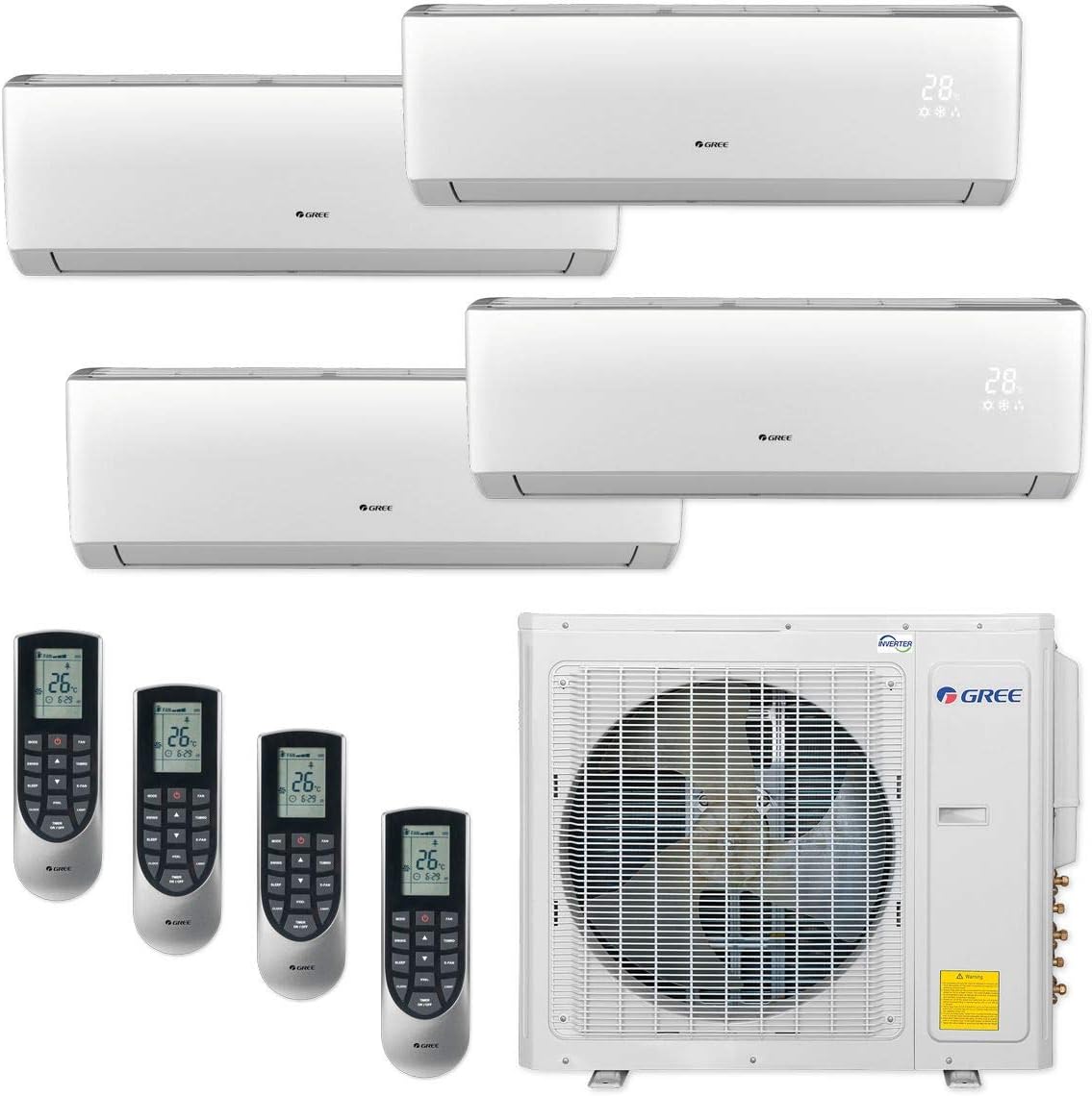 30,000 BTU Quad-Zone Mini Split Air Conditioner Heat Pump U864