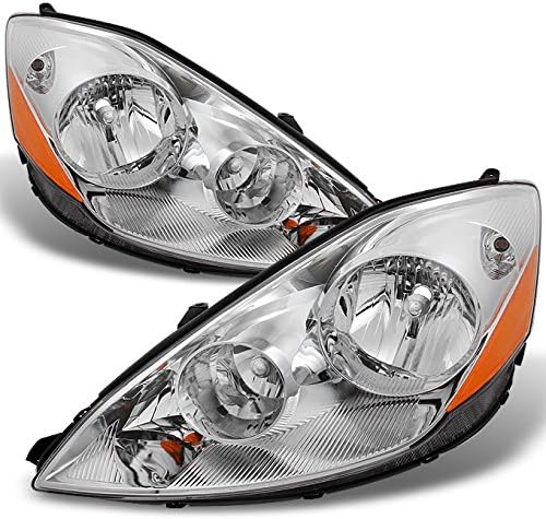 Chrome Halogen Headlights Driver Left + Passenger Right Side Replacement Pair Set T106