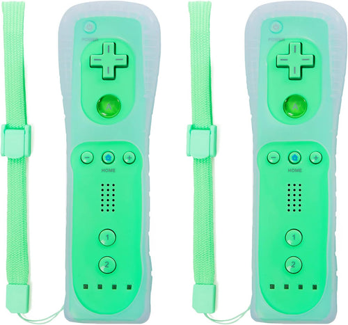 2 Pack Wii Remote Controller Silicone Case and Wrist Strap Light Green L556892