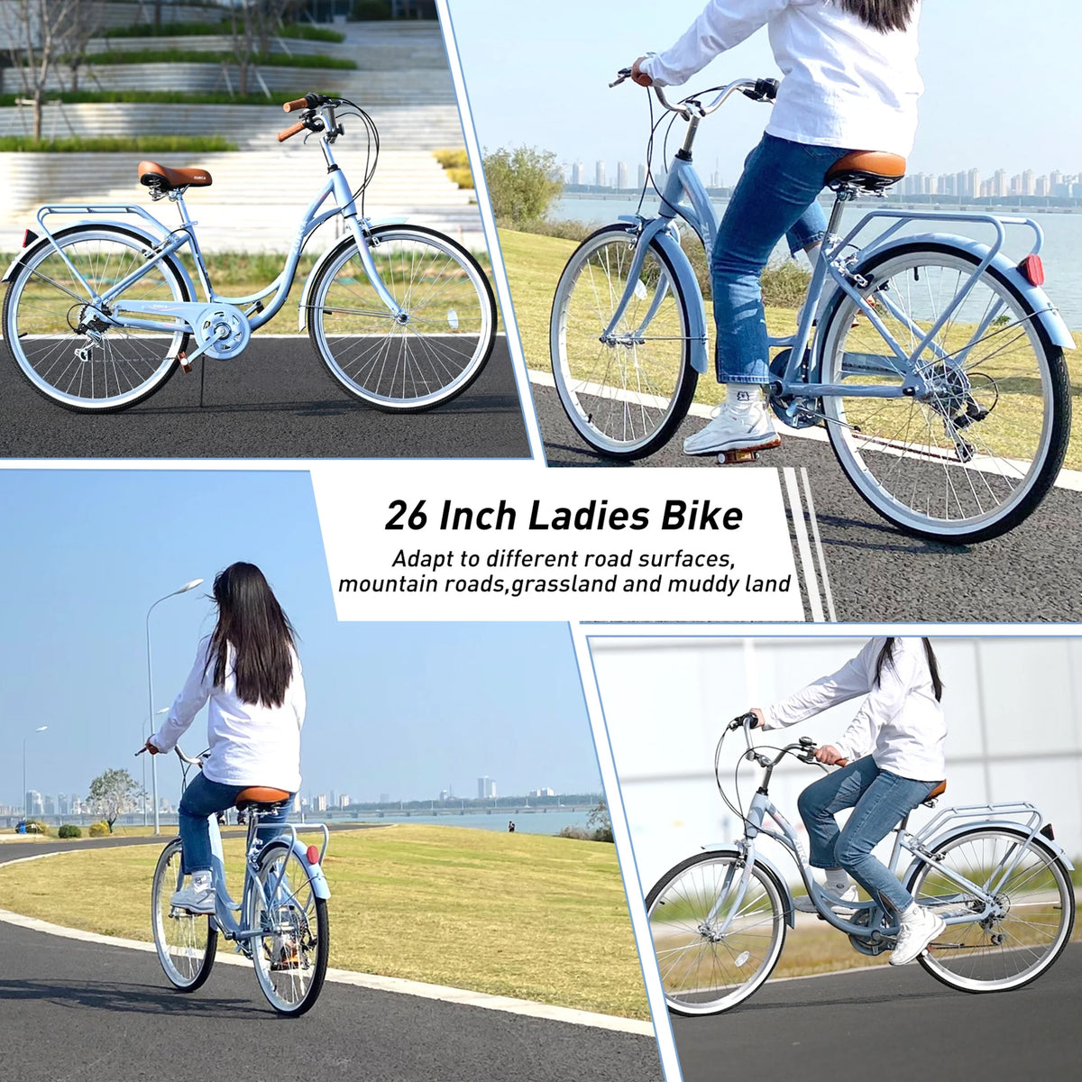 26 inch 7 speed Yellow Beach Cruiser Bike X485