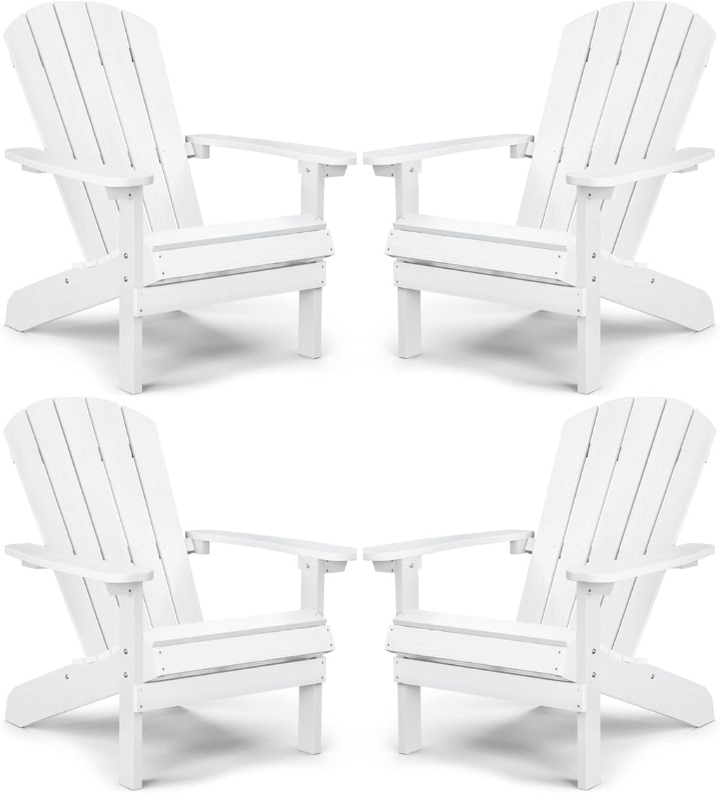 Grey Plastic Weather Resistant Adirondack Chairs Set of 4 J505