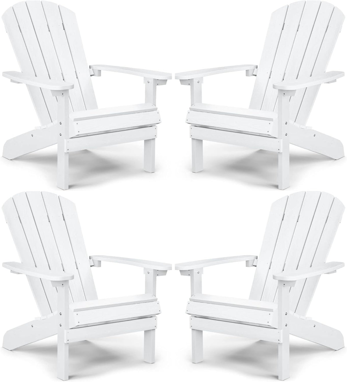 Grey Plastic Weather Resistant Adirondack Chairs Set of 4 J505