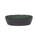 Stoneware Bowl Plate Deep 18cm Black/ Green A39903
