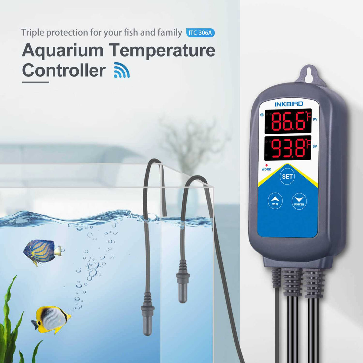 Wi-Fi Aquarium Thermostat Heater Temperature Controller W145