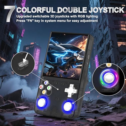 Black Handheld Retro Game Console with 4.0-Inch IPS Screen and 64GB TF Card A244124