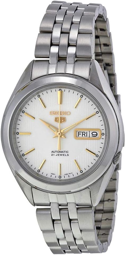 Stainless Steel White Dial Gold Index Day Date Automatic Watch T672