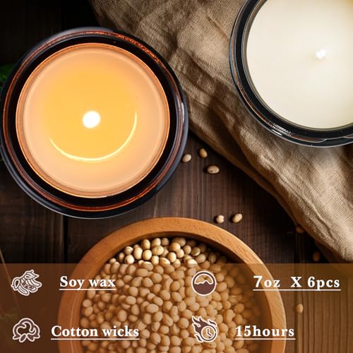 6 Pack Soy Scented Candles 21 oz Jar W2160
