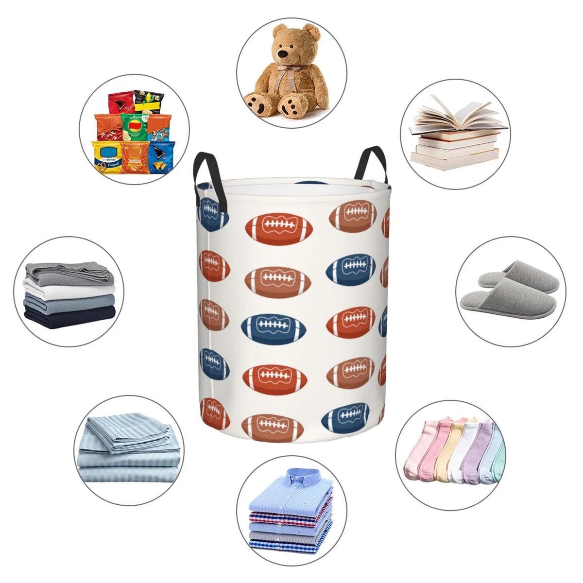 Collapsible 62L Polyester Laundry Basket Q242