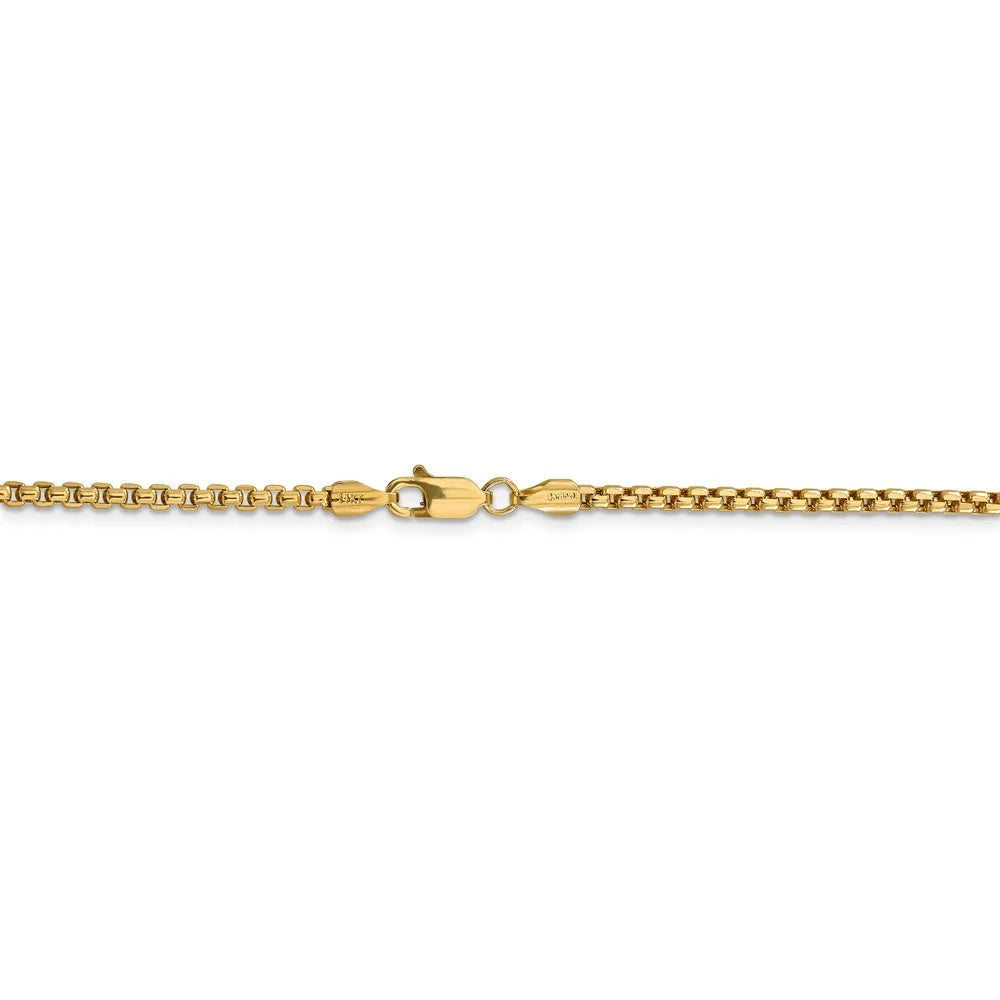 14kt Yellow Gold 24 inch Box Chain with Lobster Clasp B3137