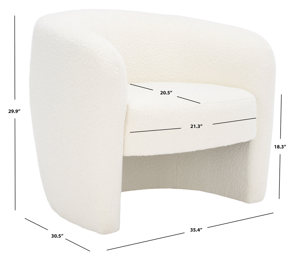Ivory Boucle Accent Chair J2642