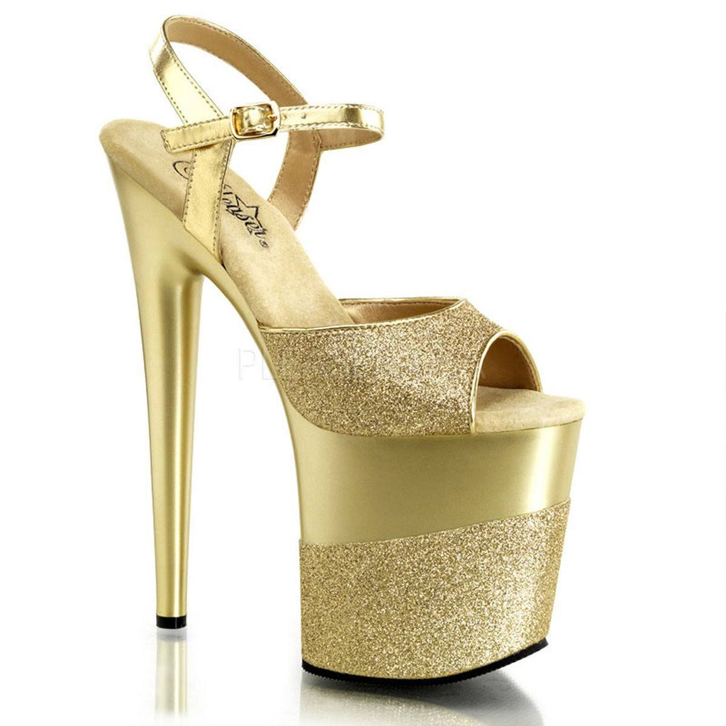 Gold 8x22 Heel Ankle Strap Platform S T8399