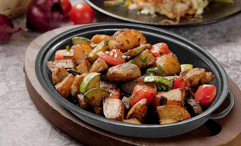Black 15" Oval Roaster Pan With Lid R1457