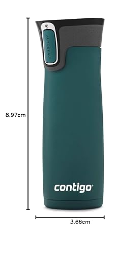 16oz Stainless Steel Travel Mug with Black Lid T68949