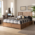 Ash Walnut Brown Wood Full Size 3-Drawer Platform Storage Bed U58091