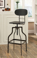 Dark Brown Wood and Metal Bar Stool M505