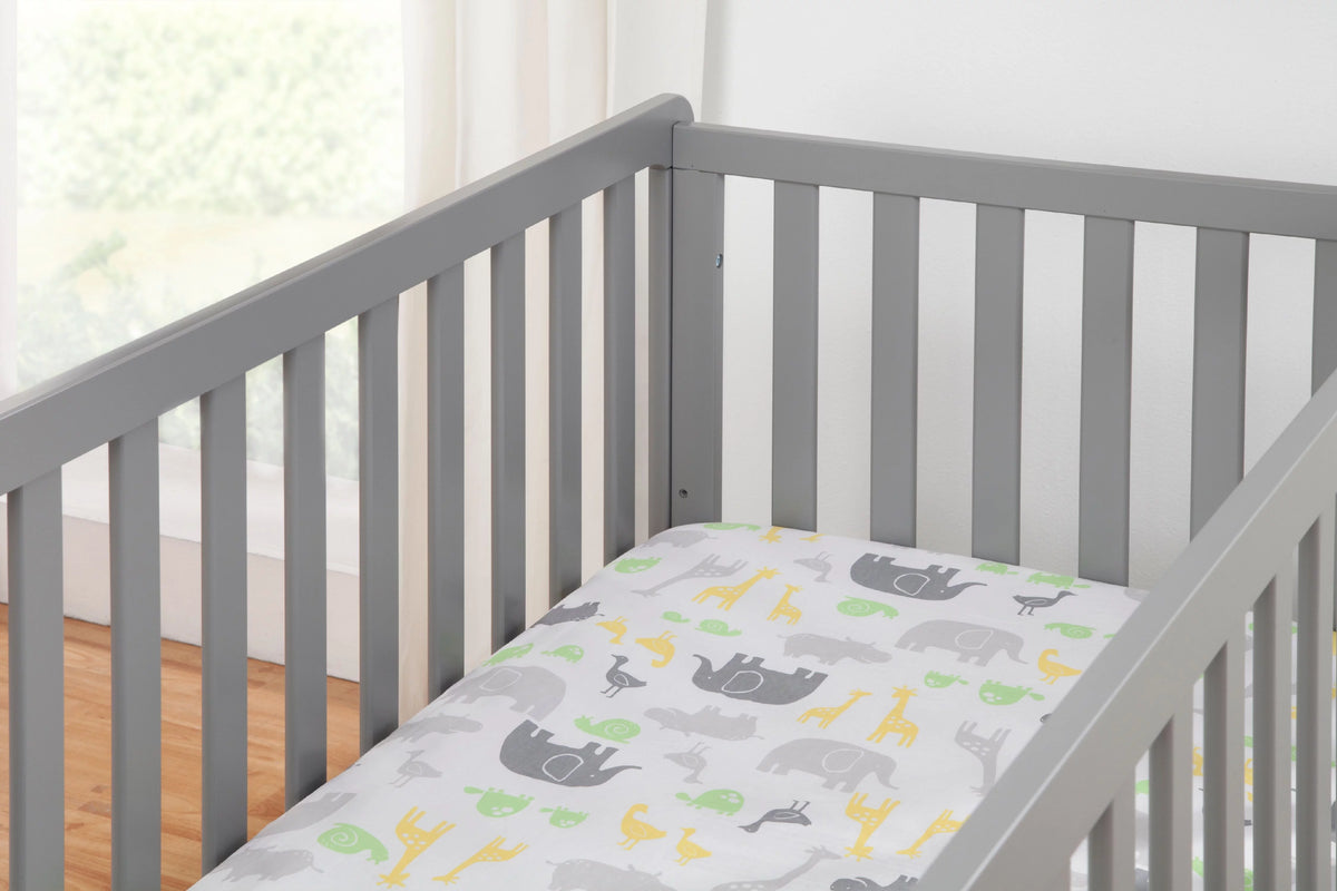 Gray 4-in-1 Convertible Crib with Trundle Drawer L40108