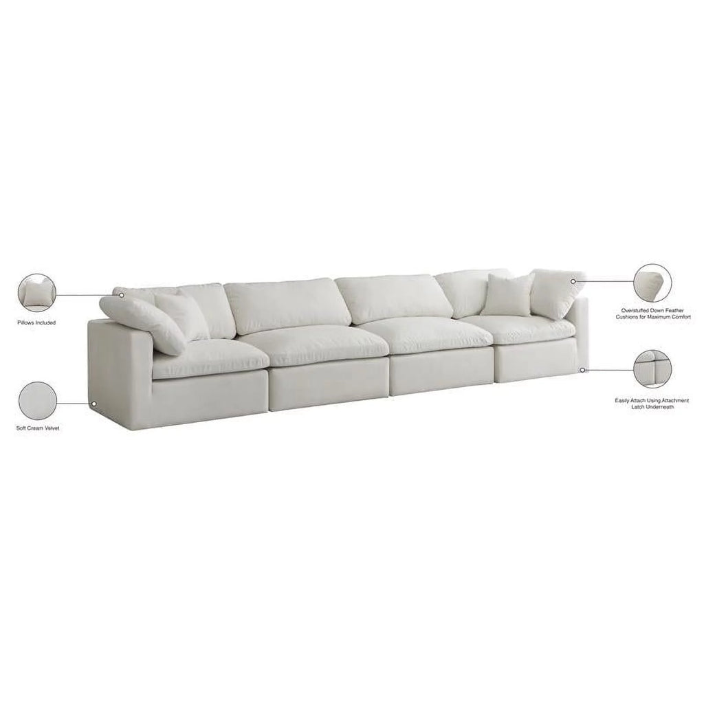 Cream Velvet Modular Sofa S5469