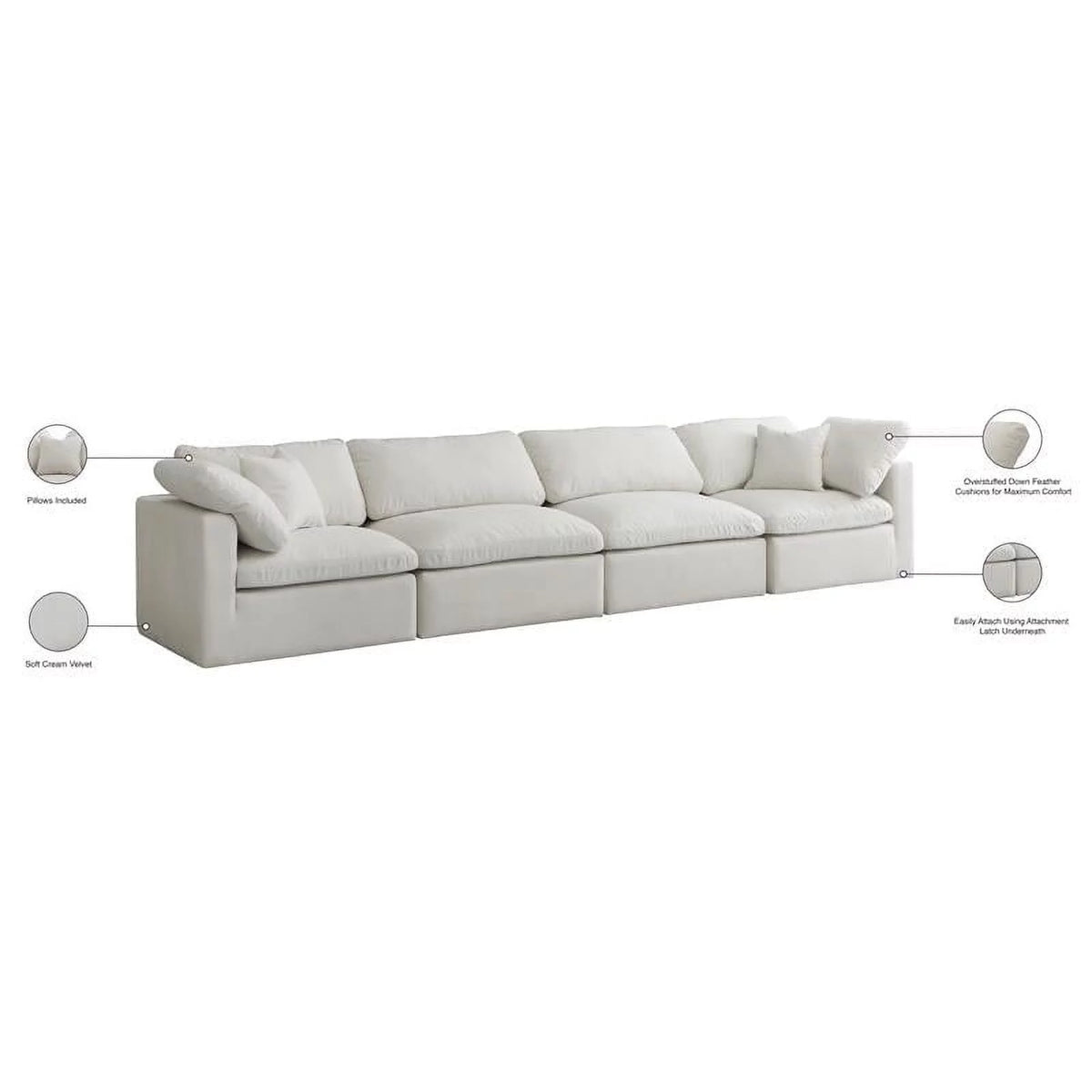 Cream Velvet Modular Sofa S5469