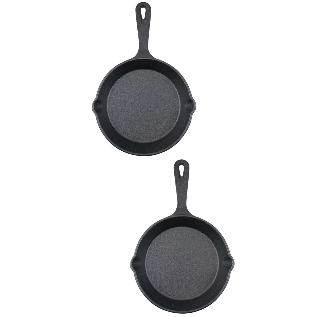 2pcs Mini Cast Iron Skillet Non-stick Frying Pan D613692