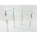 Clear Glass Corner Computer Desk with Monitor Stand E3164
