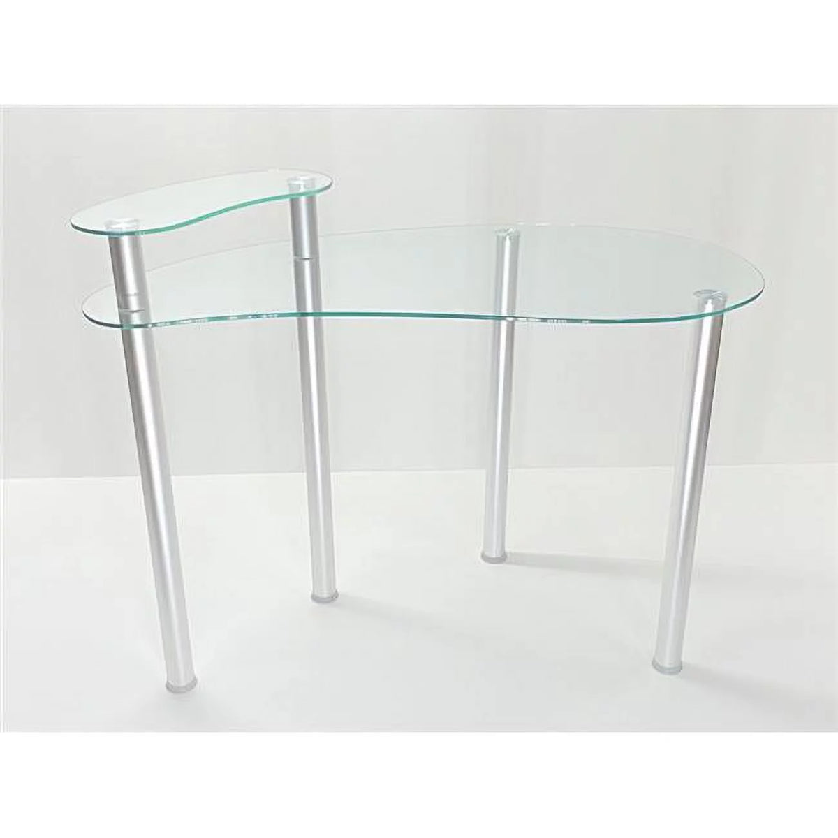 Clear Glass Corner Computer Desk with Monitor Stand E3164