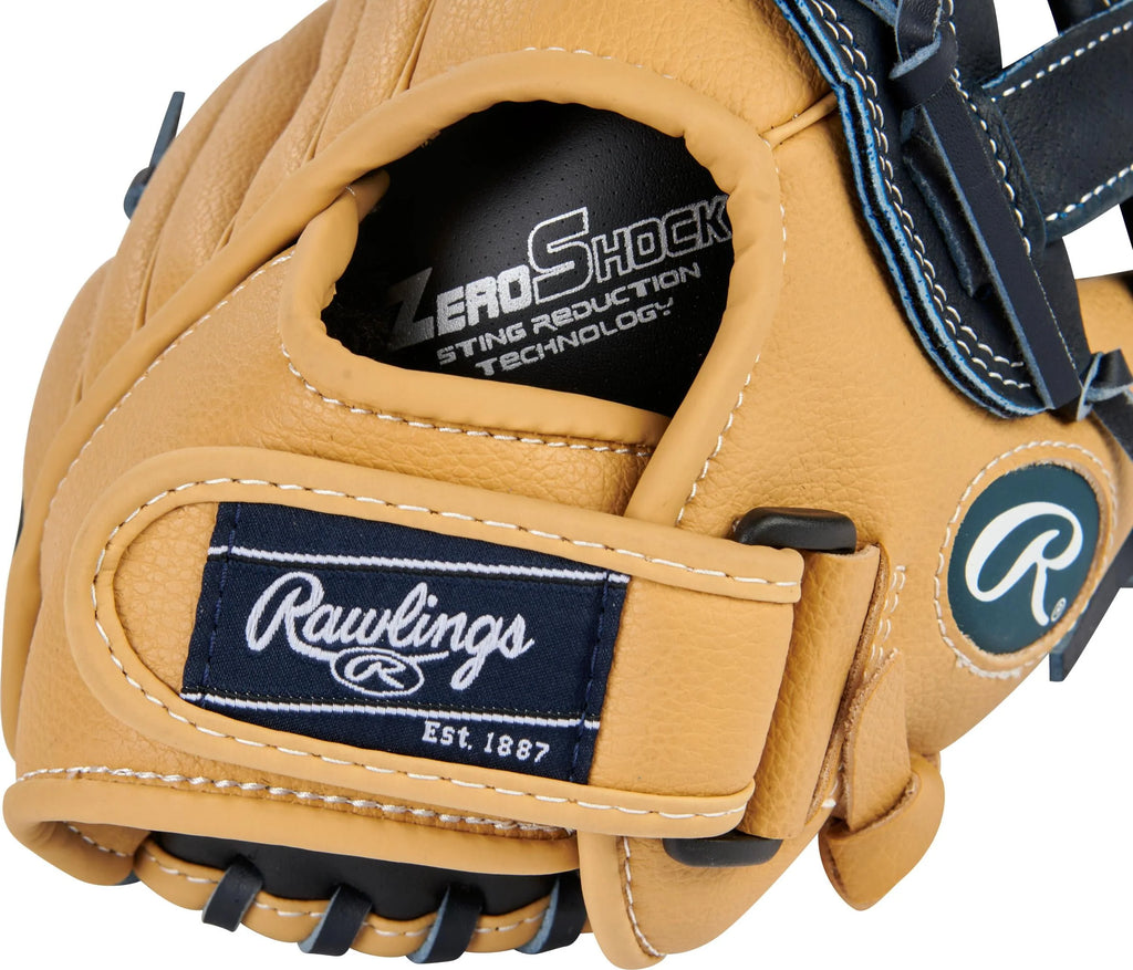 Youth Baseball Glove, Camel/Navy, 11.5 inch, Right Hand Throw U3853