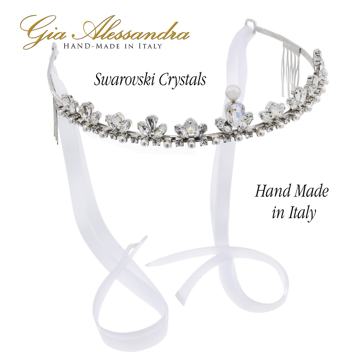 Silver Wedding Bridal Tiara With Swarovski Crystals K38642