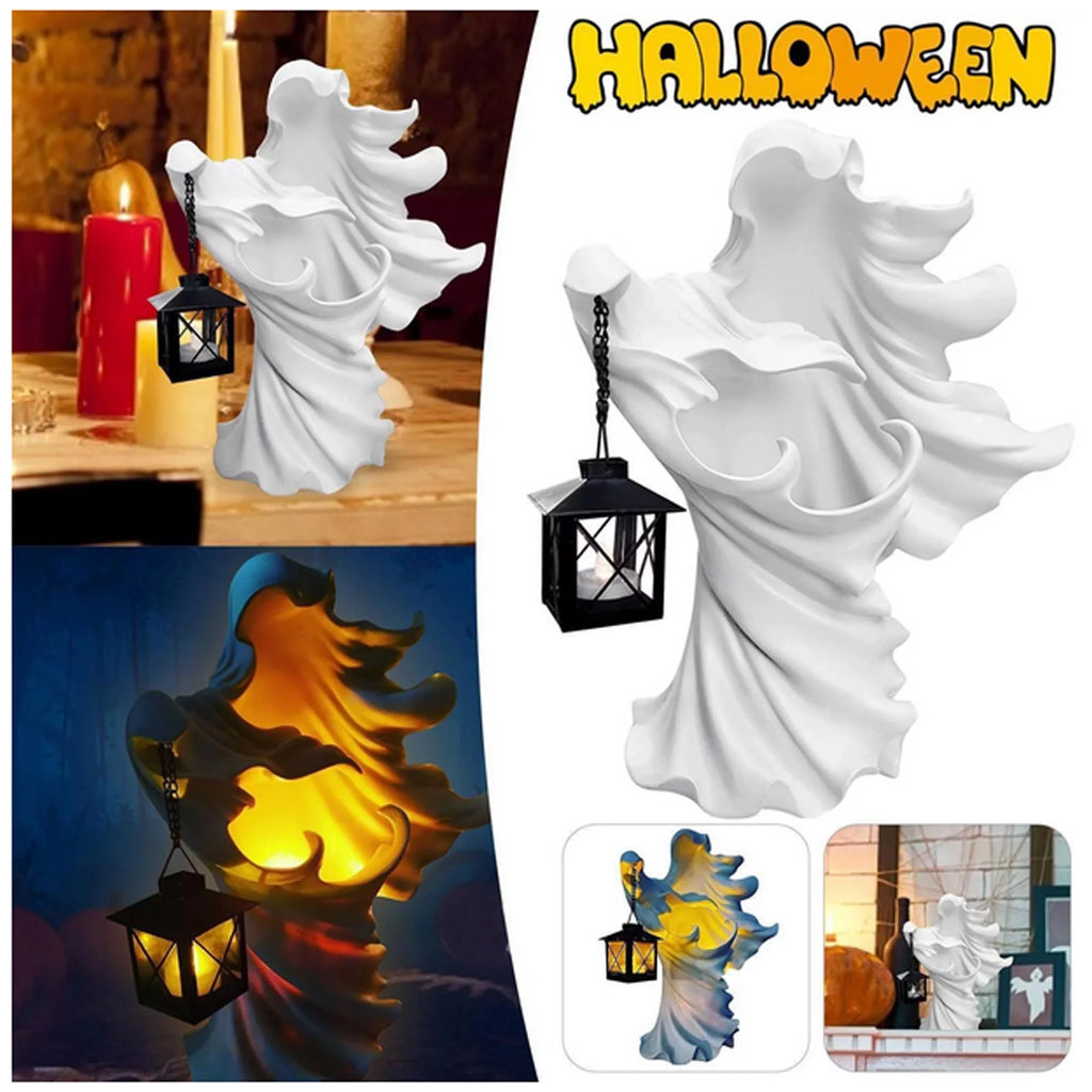 Ghost Witch Messenger with Lantern Statue Ornament A8733