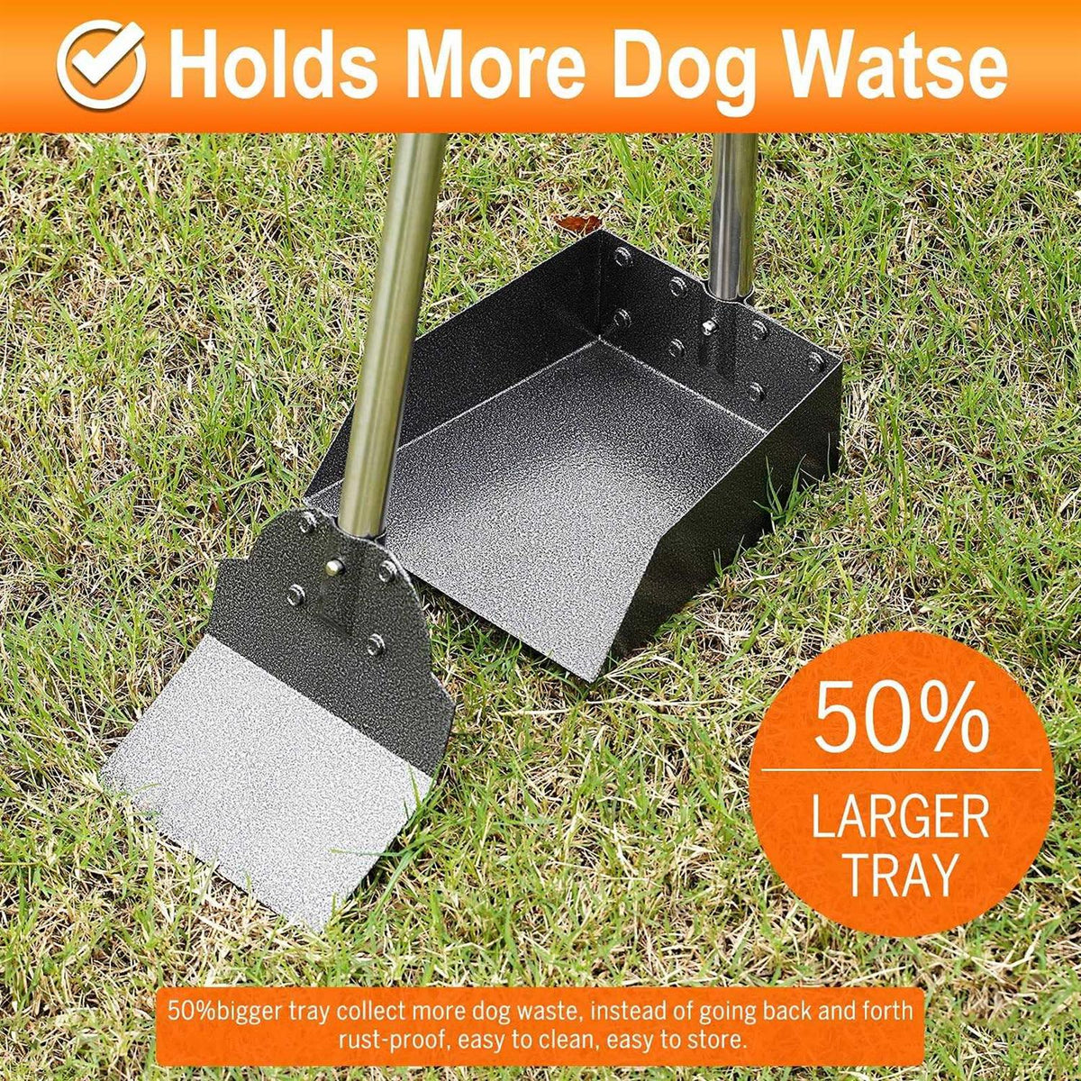 Metal Dog Pooper Scooper with Adjustable Long Handle R924362