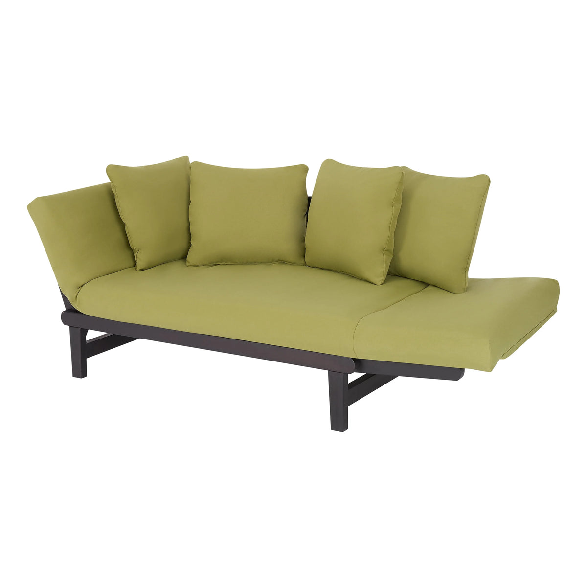 Convertible Wood Outdoor Sofa Blue Cushions X702554